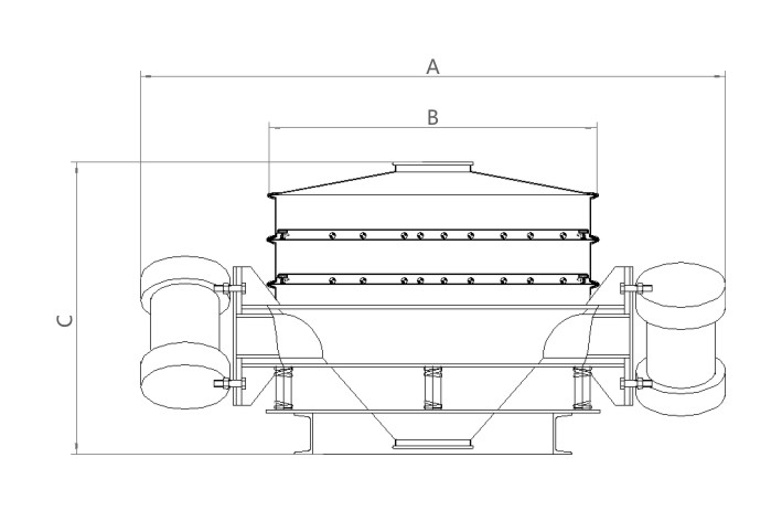 ZPS直排篩安裝簡圖 ZPS直排篩安裝簡圖-河南振江機械