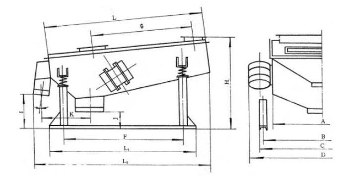 ZSSY鹽用振動篩安裝簡圖 ZSSY鹽用振動篩安裝簡圖-河南振江機(jī)械